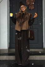 Brown Faux Fur Loose Fit Coat image 3