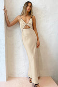 V-Neck Strappy Hollow Slit Sexy Maxi Dress image 1