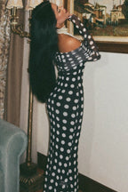 Polka Dot Strapless Bodycon Maxi Dress image 3