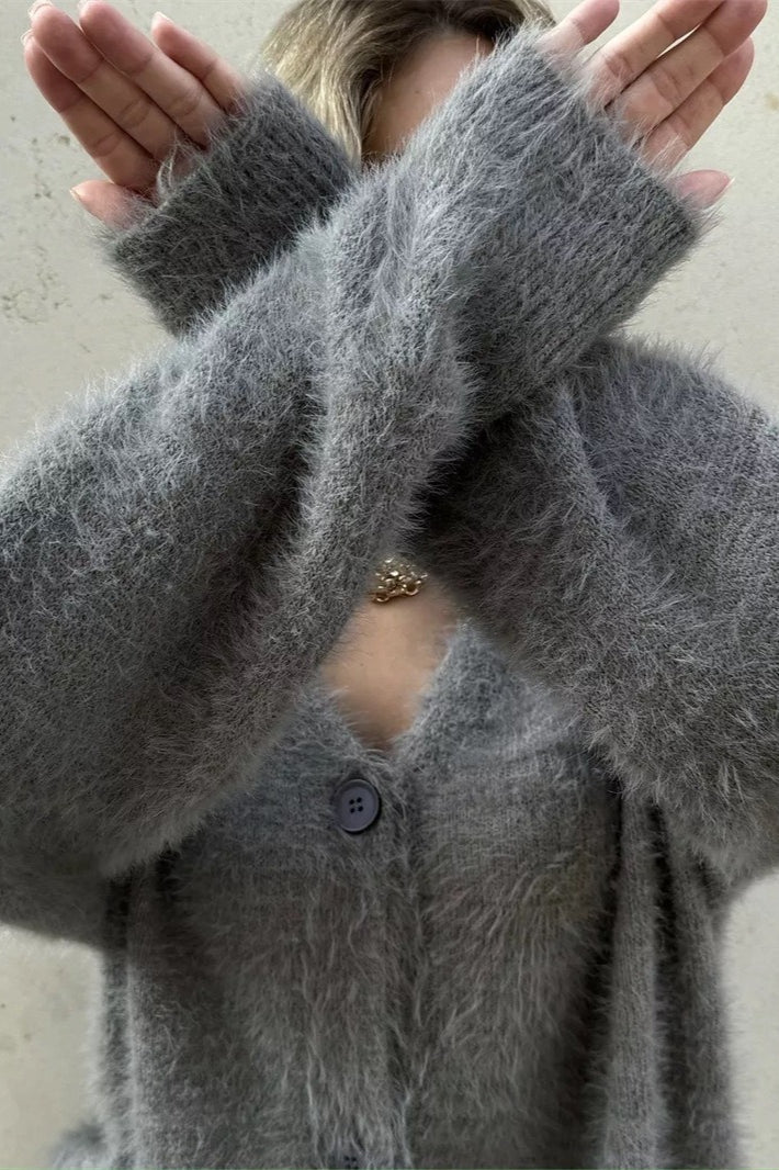 Plush V-Neck Cardigan image 6
