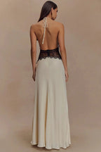 Lace Patchwork Backless Halter Boho Dress image 26