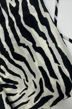 Backless Zebra Sheer Split Maxi Dress image 6
