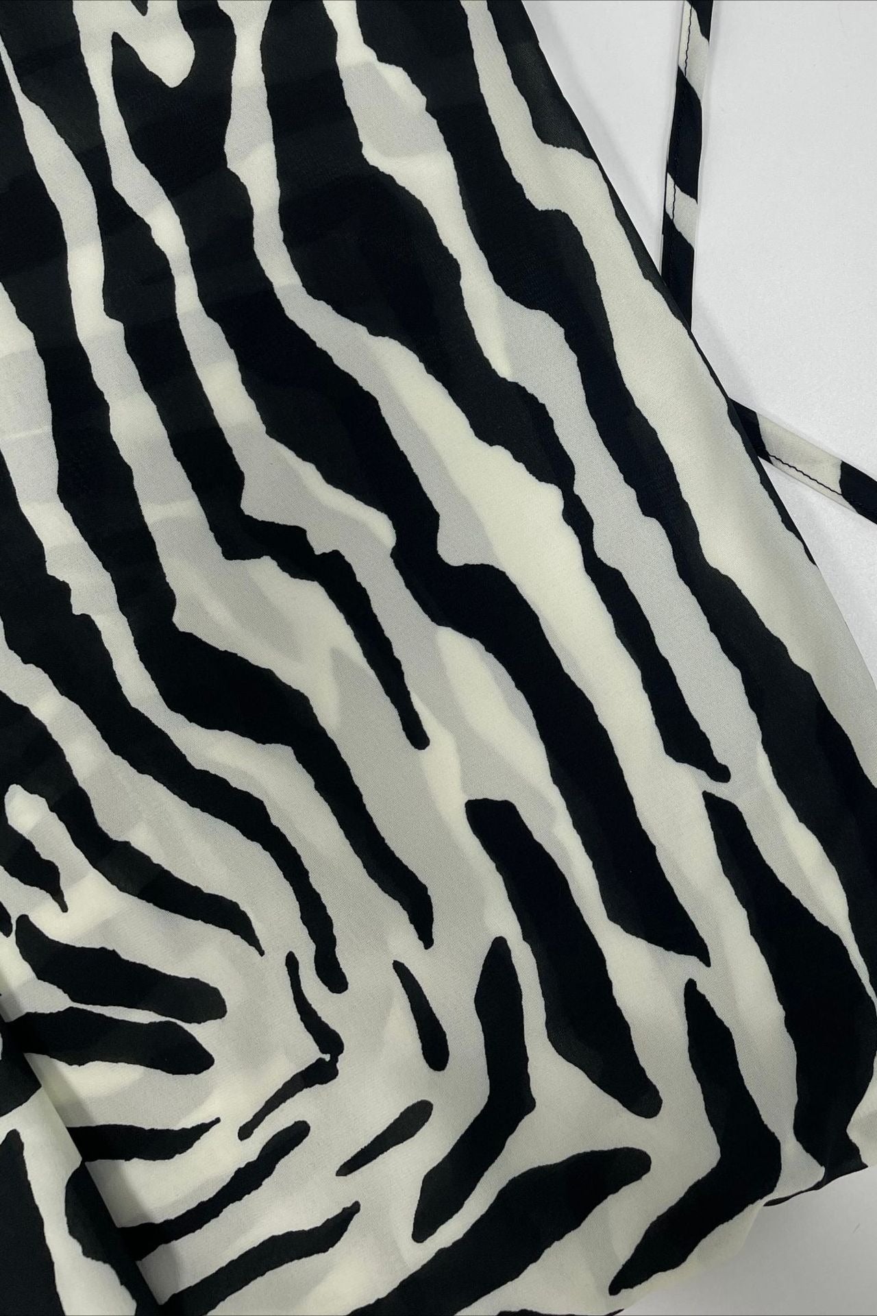 Backless Zebra Sheer Split Maxi Dress image 6
