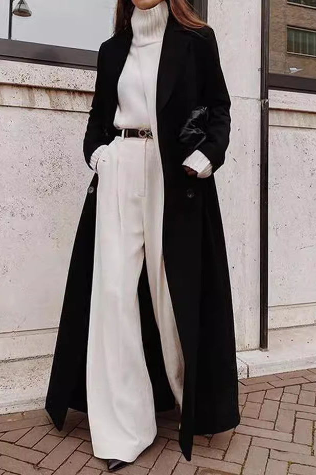 Solid Wool Blend Longline Coat image 1