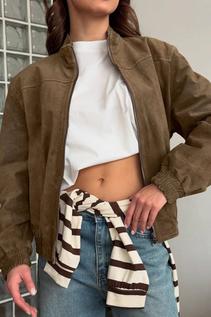 Vintage Khaki Suede Jacket image 4
