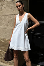 Chic Pure Cotton Spaghetti Strap Mini Dress image 3