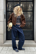 Loose Fit Brown Suede Jacket image 1