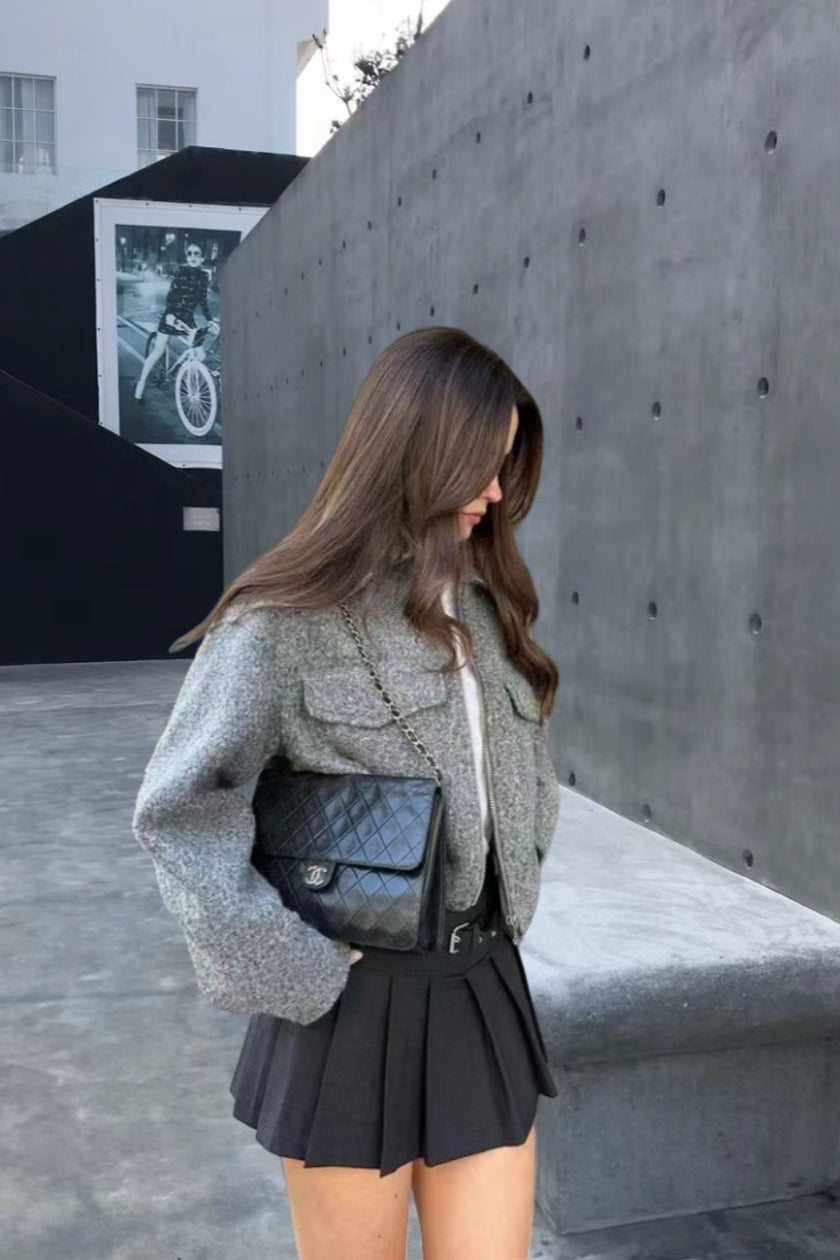 Cropped Wool Street Style Jacket image 3