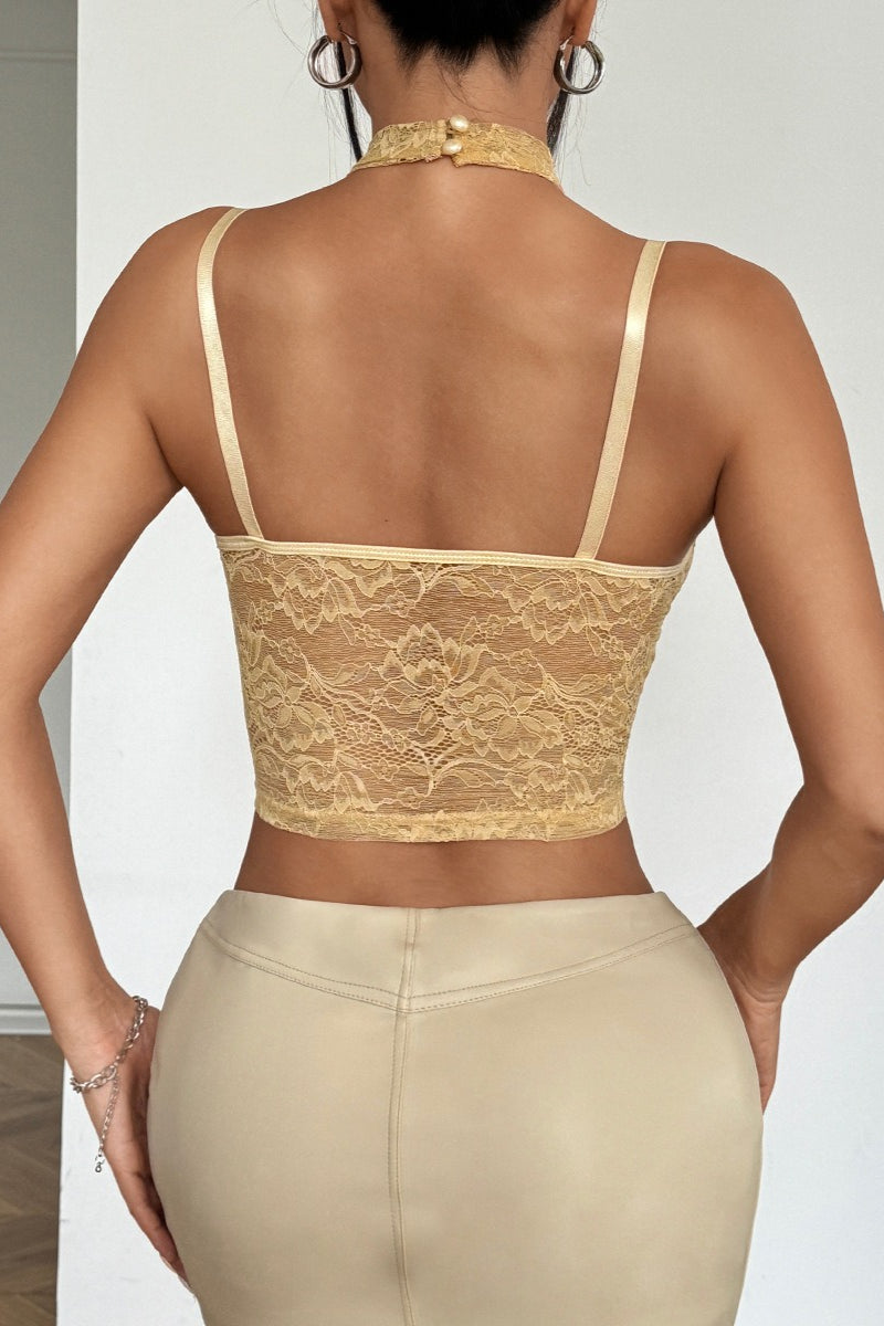 Sexy Mesh Lace Halter Corset Cami Top image 3