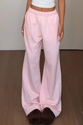 Retro Pink Relaxed Wide Leg Casual Pants image 1