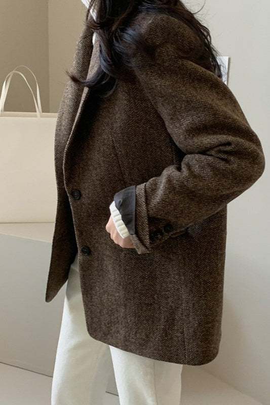 Wool Blend Solid Color Blazer image 3