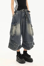 Vintage Washed Workwear Cropped Jeans image 2