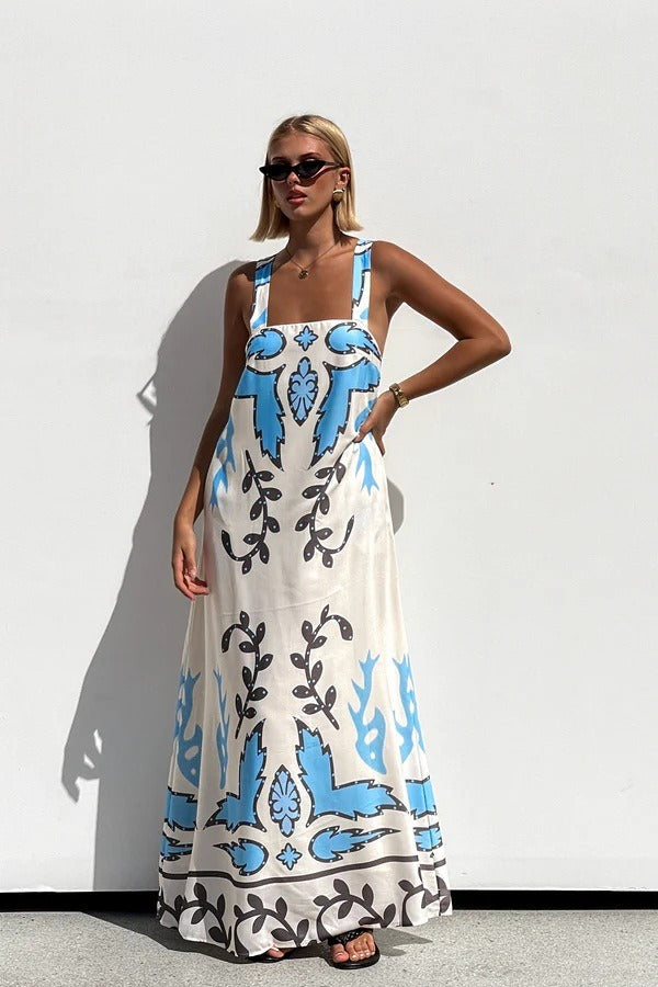 Sexy Floral Print Sleeveless Vacation Maxi Dress image 2