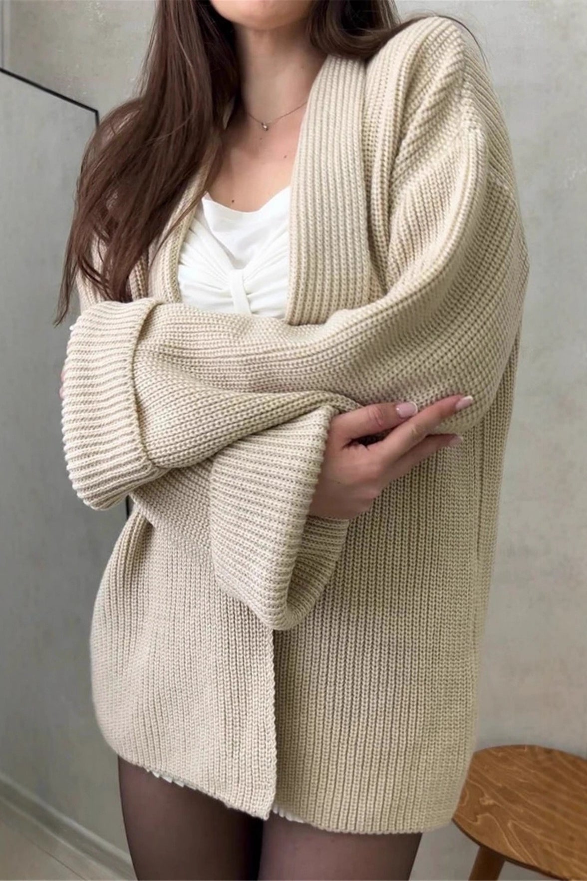 Relaxed Cozy Tie Waist Knit Cardigan image 8