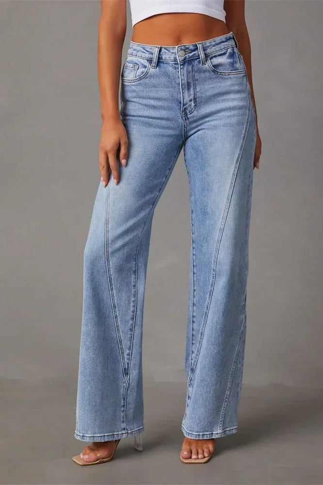 Loose Patchwork Wide Leg Jeans image 8