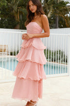 Fashion Strapless Backless Ruffle Tiered Midi Dress image 14