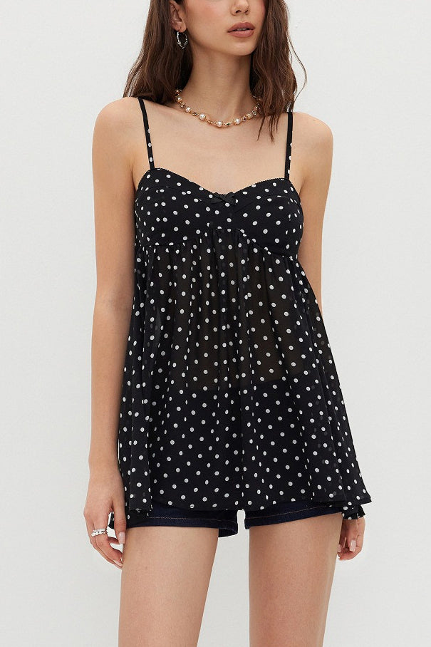 Bow Strap Ruffle Hem Cami Top image 4