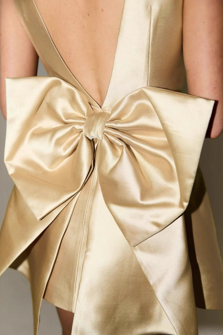 Elegant Square Neck Backless High Waist Mini Dress image 3