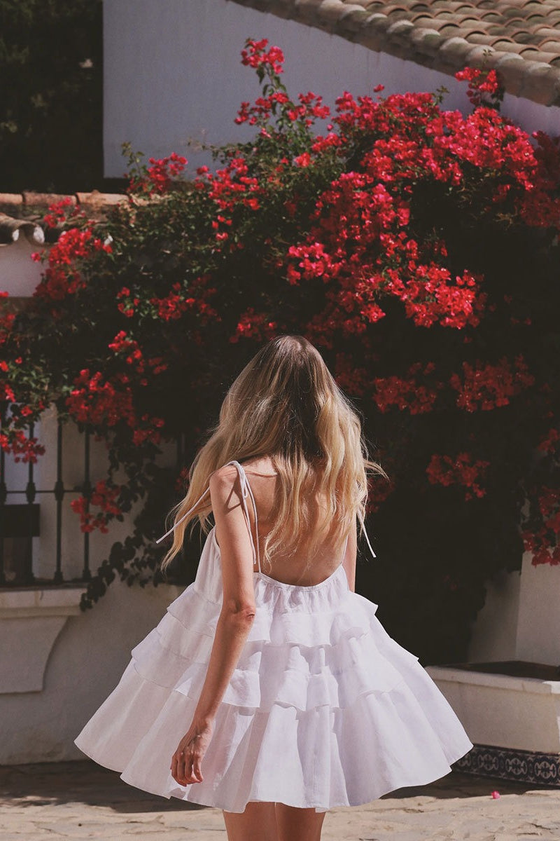 Ruffled Layer Backless Sleeveless Mini Dress image 3