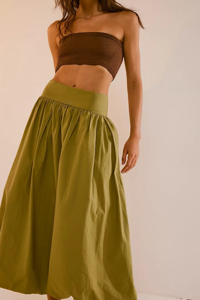 Pocketed Ruched Elastic Waist Balloon Skirt image 6