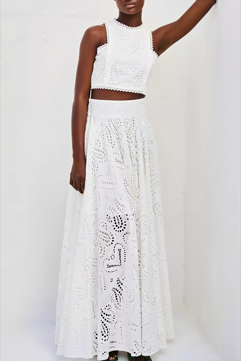 Hollow Out Pocket Vacation Maxi Skirt Set image 4