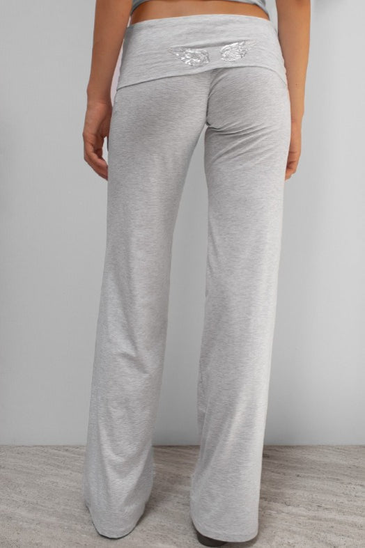 Solid Wing Sequin Embroidered Casual Pants image 3