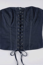 Solid Knit Tie Bandeau Low Waist Pleated Skirt Set image 5