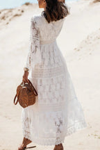 Lace V Neck Hollow Boho Dress image 9