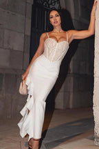 Wavy Hem Slit Bodycon party Dress image 6