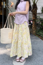 Monet Garden Yellow Floral Midi Skirt image 1