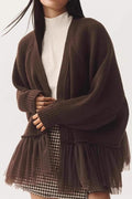 Sheer Ruffle Knit Cardigan image 1