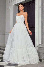 Spaghetti Bandeau Butterfly Tulle Elegant Reception Dress image 4