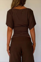 One Shoulder Cropped Fitted Blouse image 8