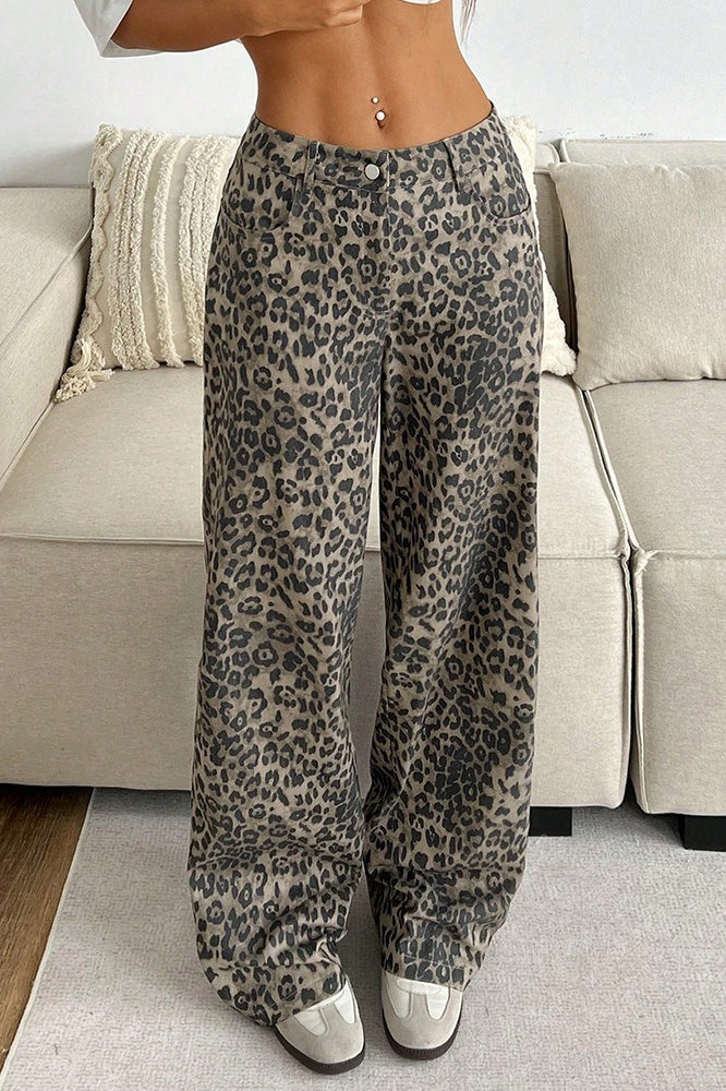 Sexy Leopard Print Wide Leg Pants image 1