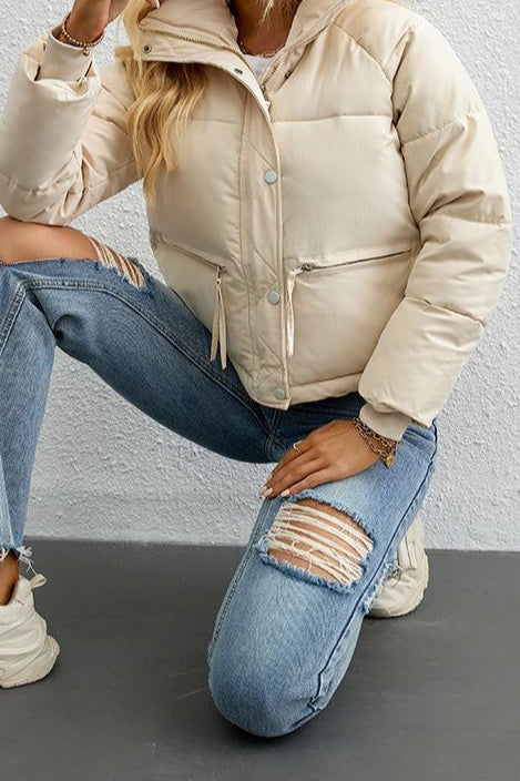 Short Stand Collar Puffer Coat image 8