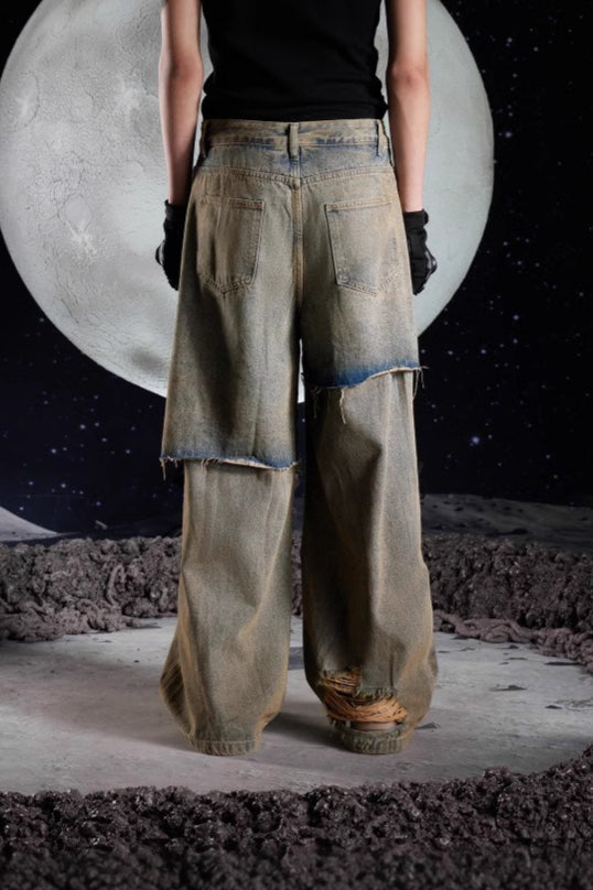 Punk Ripped Loose Fit Denim Jeans image 4