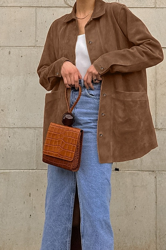 Fashionable Brown Suede Jacket image 3
