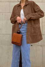 Fashionable Brown Suede Jacket image 3