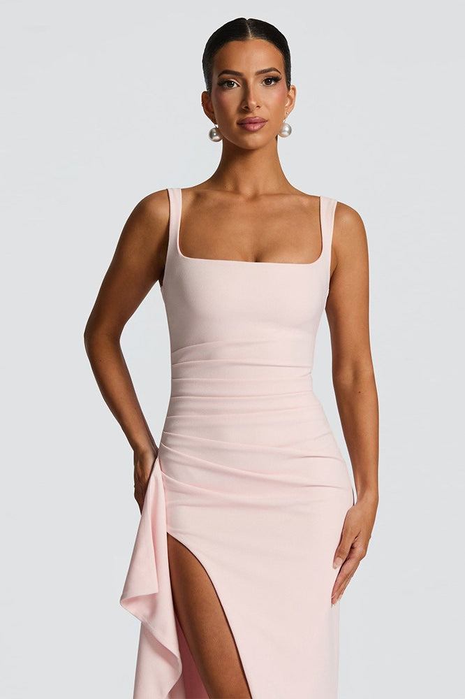 Sexy Spaghetti Strap High Slit Maxi Party Dress image 3
