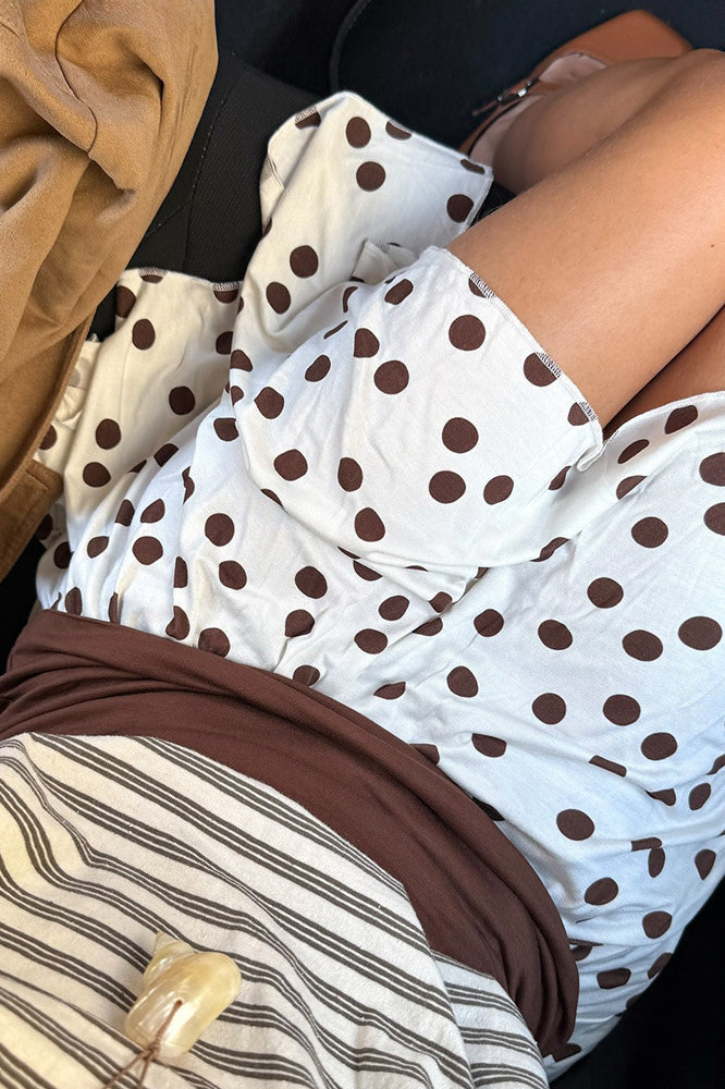 Polka Dot Colorblock Asymmetrical Mini Skirt image 2