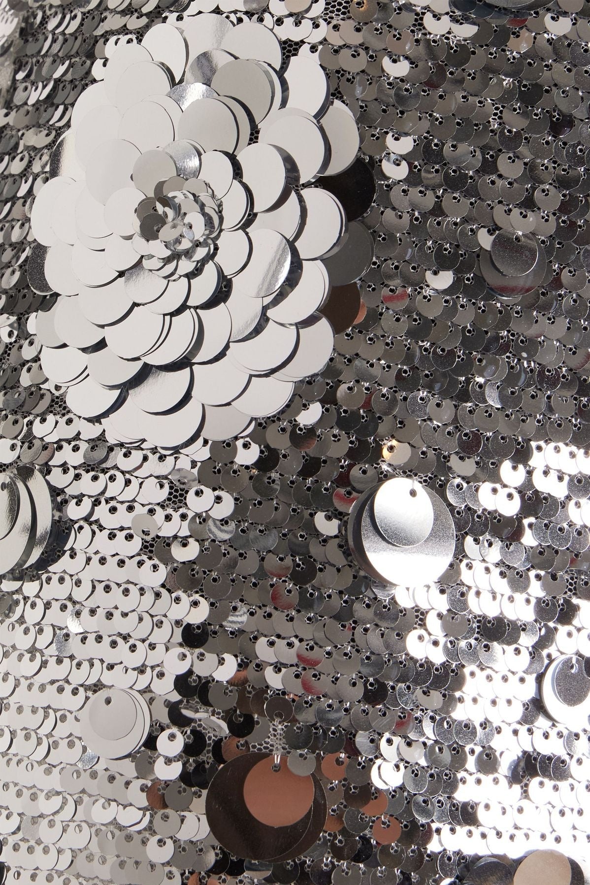 Silver Sequin 3D Flower Elegant Prom Dress image 4