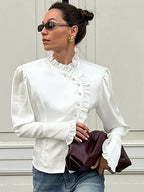 Ruffled Victorian Style Fitted Blouse image 13