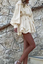 Elegant Lantern Sleeve Boho Dress image 4