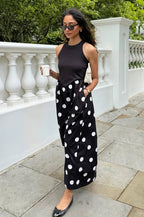 Casual Patchwork Polka Dot Maxi Dress image 2