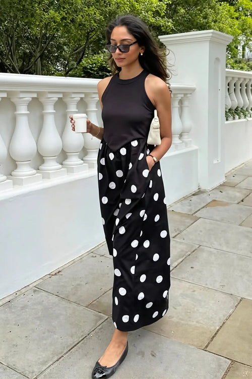 Casual Patchwork Polka Dot Maxi Dress image 2