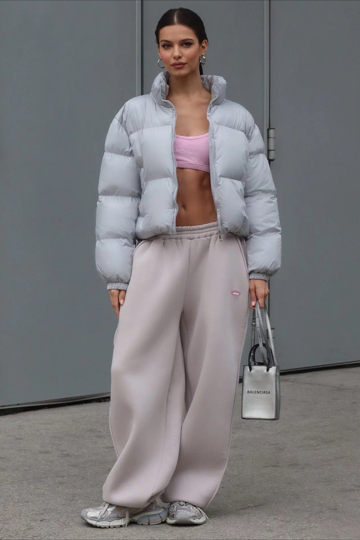 Essential Cropped Puffy Puffer Jacket image 1