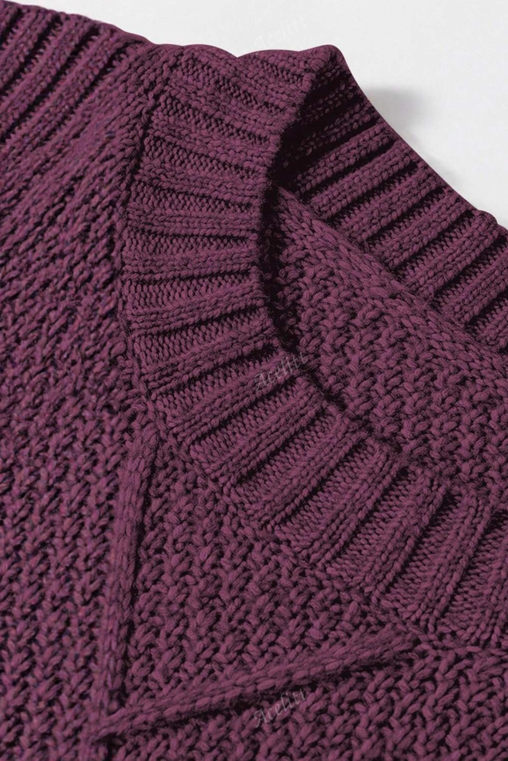 Vintage Textured Knit Midi Sweater image 4