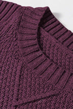 Vintage Textured Knit Midi Sweater image 4