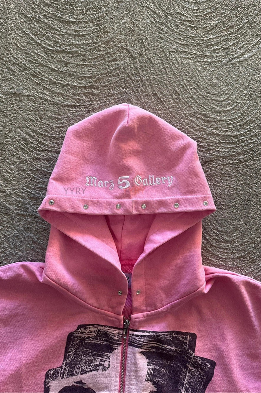 Street Style Rhinestone Print Hoodie image 2