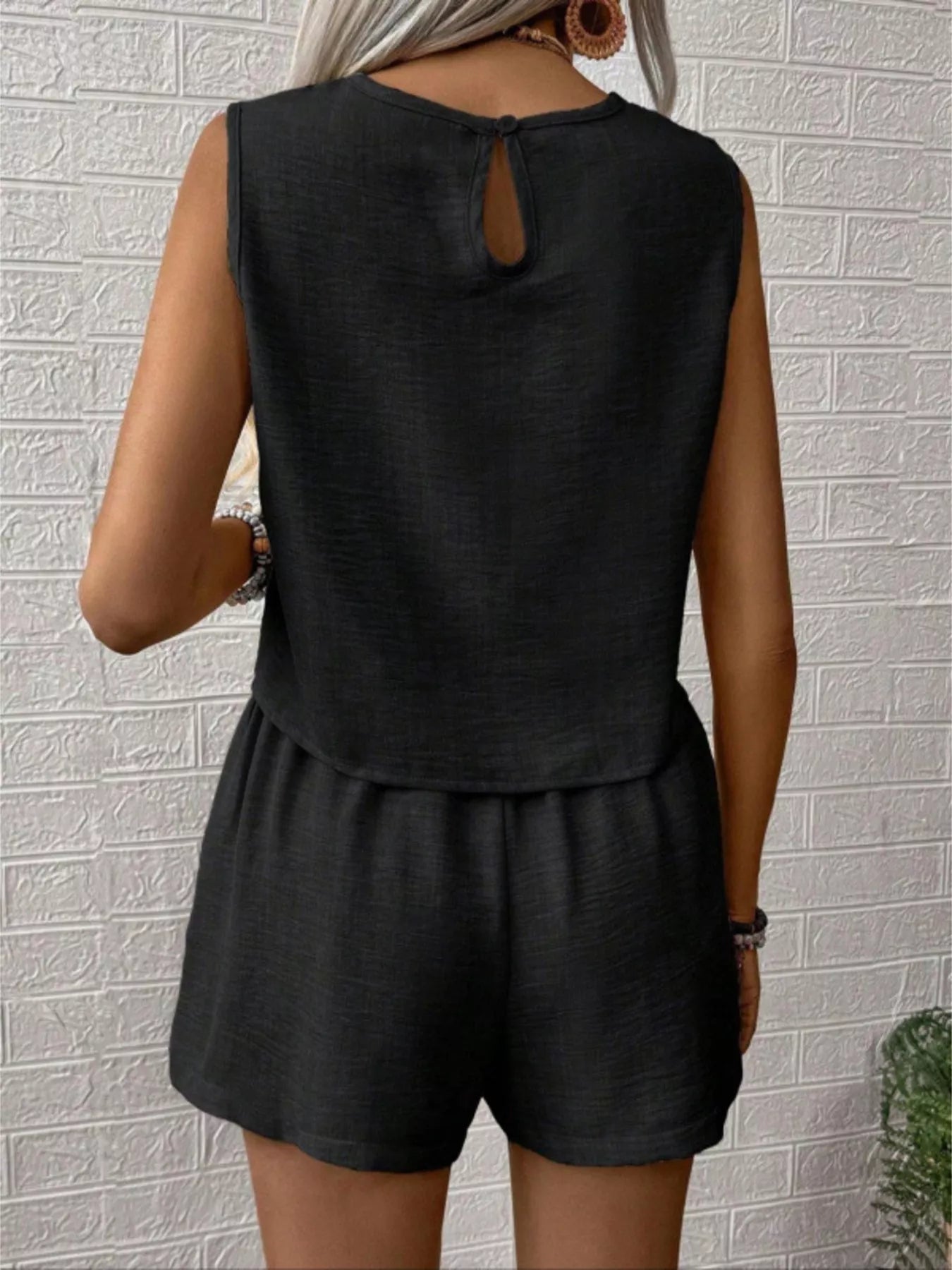 Dulcie Short Set detail view styled for Avrienne